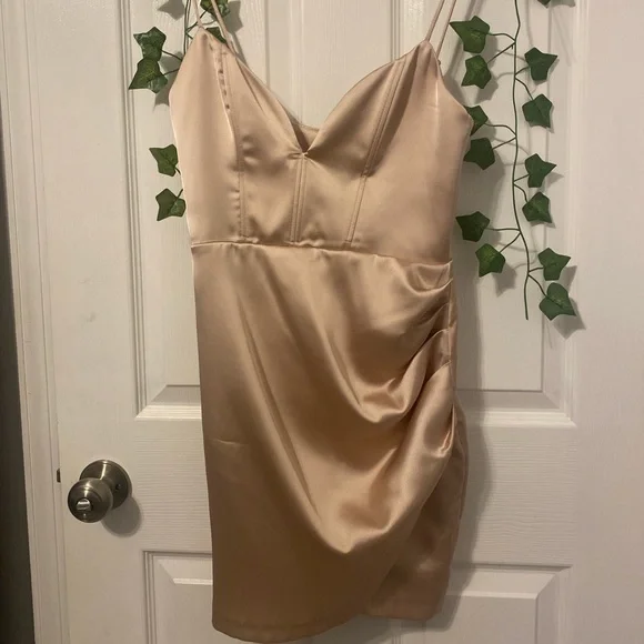 Zara | Dresses | Zara Champagne Holiday Dress | Poshmark